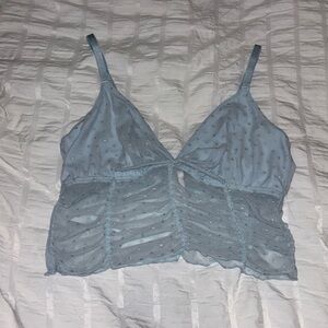 Colsie Light Blue Sheer Tank Top